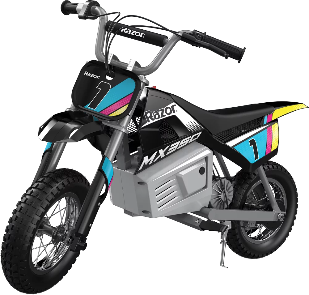 Razor Miniature Dirt Rocket MX350 Electric-Powered Dirt Bike - Black with Decal Included, 24V Electric Ride-on Motocross Bike for Kids 13+