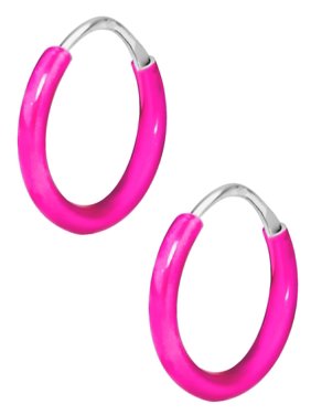 Hypoallergenic Sterling Silver Tiny Pink Hoop Earrings for Kids (Nickel Free)