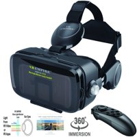 VR Headset Virtual Reality Headset 3D Glasses with 120FOV, Anti-Blue-Light Lenses, Stereo Headset, for All Smartphones with Length Below 6.3 inch Such as iPhone & Samsung HTC HP LG etc.
