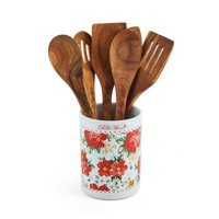The Pioneer Woman 6-Piece Crock and Wooden Tool Set in Vintage Floral