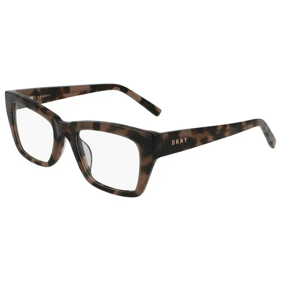 DKNY Women's Square Eyeglasses, DK5021, Mink Tortoise, 53-20-140, with Case