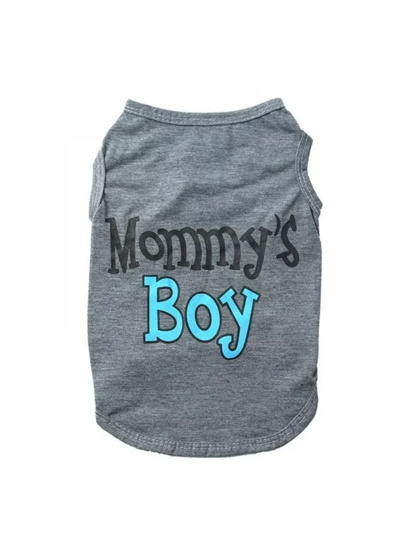 Mommy's Boy Dog Shirt Male Puppy Clothes for Small Dog Boy Chihuahua Yorkies Bulldog Pet Cat Outfits Tshirt Apparel (Large)