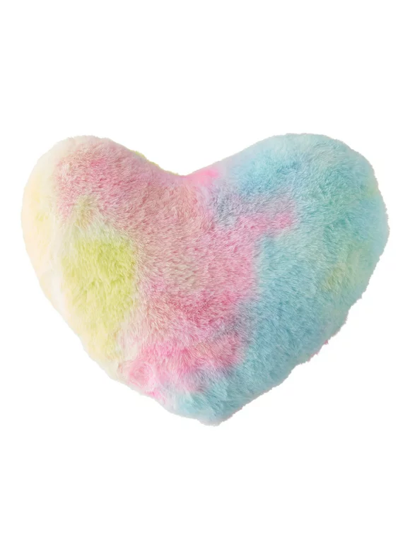 Parent's Choice Plush Tie-Dye Heart Shape Toddler Decorative Pillow