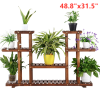 6-Tier Wooden Flower Stand Multifunctional Flower Plant Display Stand Shelf Ladder Stand, 66lbs Max Load