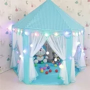 Princess Castle Play Tent for Girls, Indoor/Outdoor (LED Star Lights)