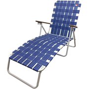 Outdoor Spectator Classic Webbed Folding Chaise Lounger Camp/Lawn Chair (Blue)