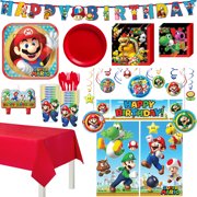 Super Mario Birthday Party Kit, Includes Happy Birthday Banner and Decorations, Serves 16 , by Party City