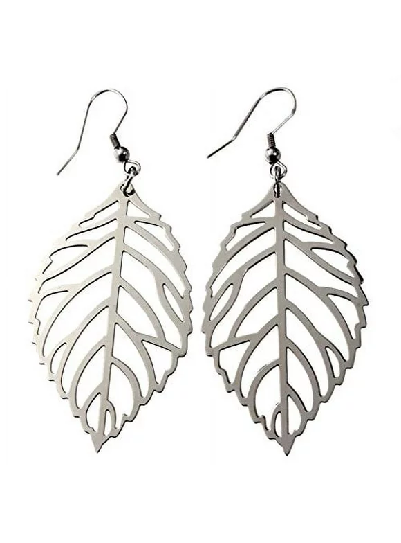 R.H. Jewelry Womens Stainless Steel Earring, Large Leaf