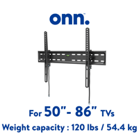 onn. Tilting TV Wall Mount for 50" to 86" TV's, up to 12 Tilting