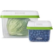 Rubbermaid FreshWorks Saver, Medium and Large Produce Storage Containers,4-Piece Set, Clear