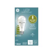 GE LED+ Battery Backup A21 General Purpose 8-Watt LED Light Bulb (60W Equivalent), Soft White, Medium Base, Single Bulb