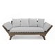 image 5 of Othello Outdoor Grey Finished Acacia Wood Daybed with Water Resistant Cushions