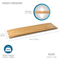 DMI Wooden Slide Transfer Board, 440 lb Capacity Heavy Duty Slide Boards for Transfers of Seniors and Handicap, 30 x 8 x 1 - Solid Wood