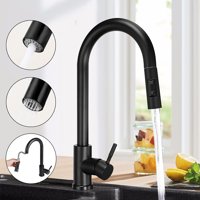 KWANSHOP Kitchen Faucet with Pull Down Sprayer, Single Handle Kitchen Sink Faucet, Commercial Modern rv Stainless Steel Kitchen Faucets