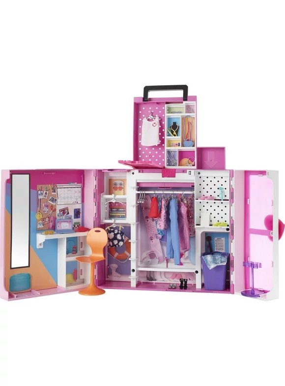 Barbie Dream Closet Playset with 35+ Clothes and Accessories, Mirror and Laundry Chute