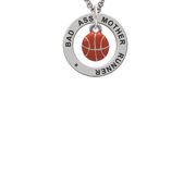 Mini Basketball - Two Sided - Bad Ass Mother Runner Affirmation Ring Necklace