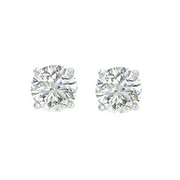 1/3ct TW Round Diamond Solitaire Stud Earrings for Women in 14K White Gold