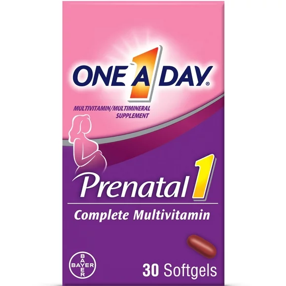 One A Day Women's Prenatal Multivitamin with Folic Acid, DHA and Iron, 30 Ct