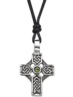 Celtic Cross Pewter Pendant on Adjustable Black Cord