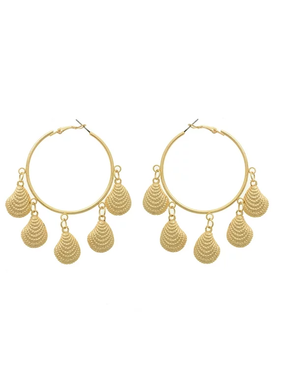 Amrita Singh Gold-tone Brass Olive Shell Hoop Earring