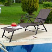 Goplus Pool Chaise Lounge Chair Recliner Outdoor Patio Furniture Adjustable
