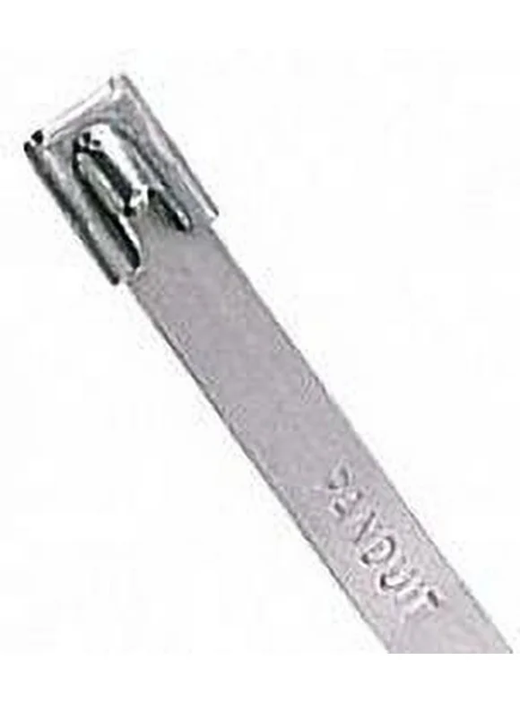 PANDUIT MLT4H-LPAL 14.3" L 0.31" W Silver Metal Cable Tie PK 50