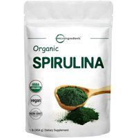 Micro ingredients organic spirulina powder, non-gmo, non-irradiated, non-contaminated, 1lb