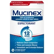 Mucinex Max Strength 12-Hour Chest Congestion Expectorant Tablets - 14 Tablets