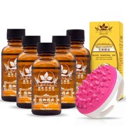 5Pack Ginger Massage Essential Oil & Massage Brush for Lymphatic Drainage Massage, Swelling & Pain Relief