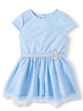 Disney Frozen 2 Elsa Toddler Girl Cosplay Short Sleeve Tulle Tutu Dress (2T-4T)