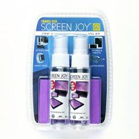 Screen Joy GO - Screen Cleaner for use on all Electronics and Lenses. Great for Tablets, Smartphones, Eyeglasses and Sunglasses - 2 Convenient Bottles and Microfiber Cloth
