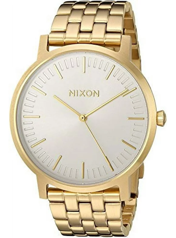 Nixon Men's 'Porter' Quartz Stainless Steel Automatic Watch, Color:Gold-Toned (Model: A10572443-00)
