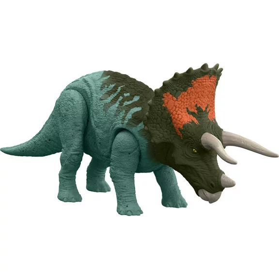 Jurassic World Dominion Roar Strikers Triceratops Dinosaur Action Figure, Toy with Sound & Motion
