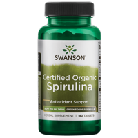 Swanson certified organic spirulina 500 mg 180 tabs