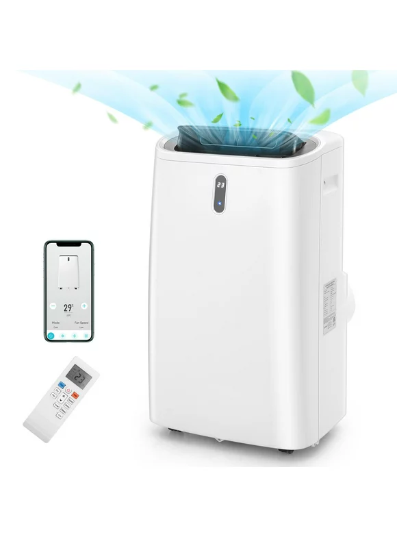 4-in-1 Portable Air Conditioner w/Remote Control, 14000 BTU AC Unit w/Cool, Heat, Fan, Dry & Sleep Mode, 24H Timer, Smart Phone Control, Cools Up to 700 sq.ft, Air Cooler w/Window Kit