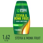 (4 Pack) Whole Earth Sweetener Liquid Stevia and Monk Fruit Sweetener, 1.62 Fl Oz