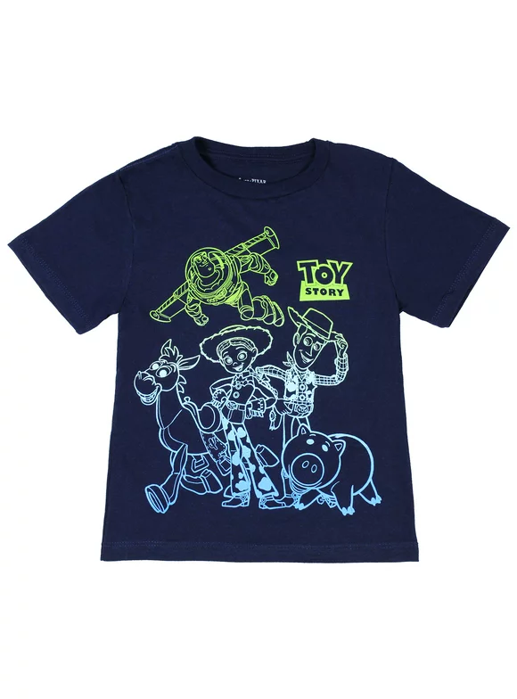 Disney Boy's Toy Story Character Ombre Sketch T-Shirt (X-Small, 4)