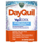 Dayquil Severe with Vicks Vapocool Daytime Cough Cold Flu Relief, 24 Ct