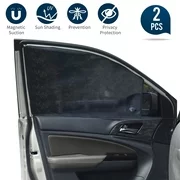 2 Pcs Universal Car Window Sun Shade for Baby - Uarter Magnetic Front Side Window Sunshades Curtain for Blocking Harmful UV Rays, Protection Privacy Windshield Mesh, Black