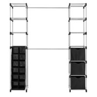 Whitmor Deluxe Double Rod Adjustable Closet Organization System - Silver & Black - 19.5" x 52.75" x 80.125"