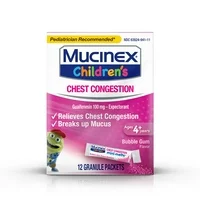 Mucinex Children's Chest Congestion Expectorant Bubble Gum Mini-Melts Packets, 12 count