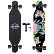HOLATO Longboard Skateboard,8 Layer Canadian Maple Drop Through Freestyle Longboard Skateboard for Cruising, Carving, Free-Style, Downhill and Dancing,Freeride Skateboard Longboard for Adult