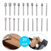 TSV 20pcs HSS Routing Router Bits Burr Rotary Tools Wood Milling Burs With 1/8" (3mm) Shank Suit For Dremel & Rotary Tool-DIY Engraving, Wood Working Tools