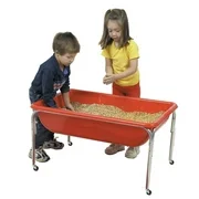 Children's Factory 1133-18 18" Large Sensory Table, Preschool/Homeschool/Playroom, Indoor/Outdoor Play Equipment, Toddler Sand and Water Activity, Red