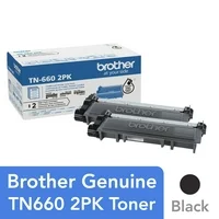 Brother Genuine High-Yield Black Toner Cartridge Twin Pack TN660 2PK