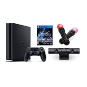 Refurbished PlayStation 4 Slim 1TB Console Bundle: PS4 Slim Star Wars Battlefront II Camera Move Motion Controllers