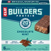 CLIF Builders Protein Bars, Gluten Free, 20g Protein, Chocolate Mint, 6 Ct, 2.4 oz