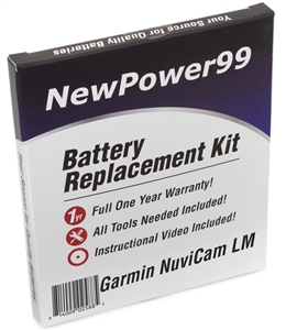 Garmin NuviCam LM Battery Replacement Kit with Tools, Video Instructions, Extended Life Battery and Full One Year Warranty