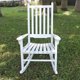 image 2 of Contemporary Home Living Wood High Back Rocking Chair, White