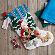 Bucilla Felt Applique 18" Holiday Stocking Kit - Santa's Forest Family